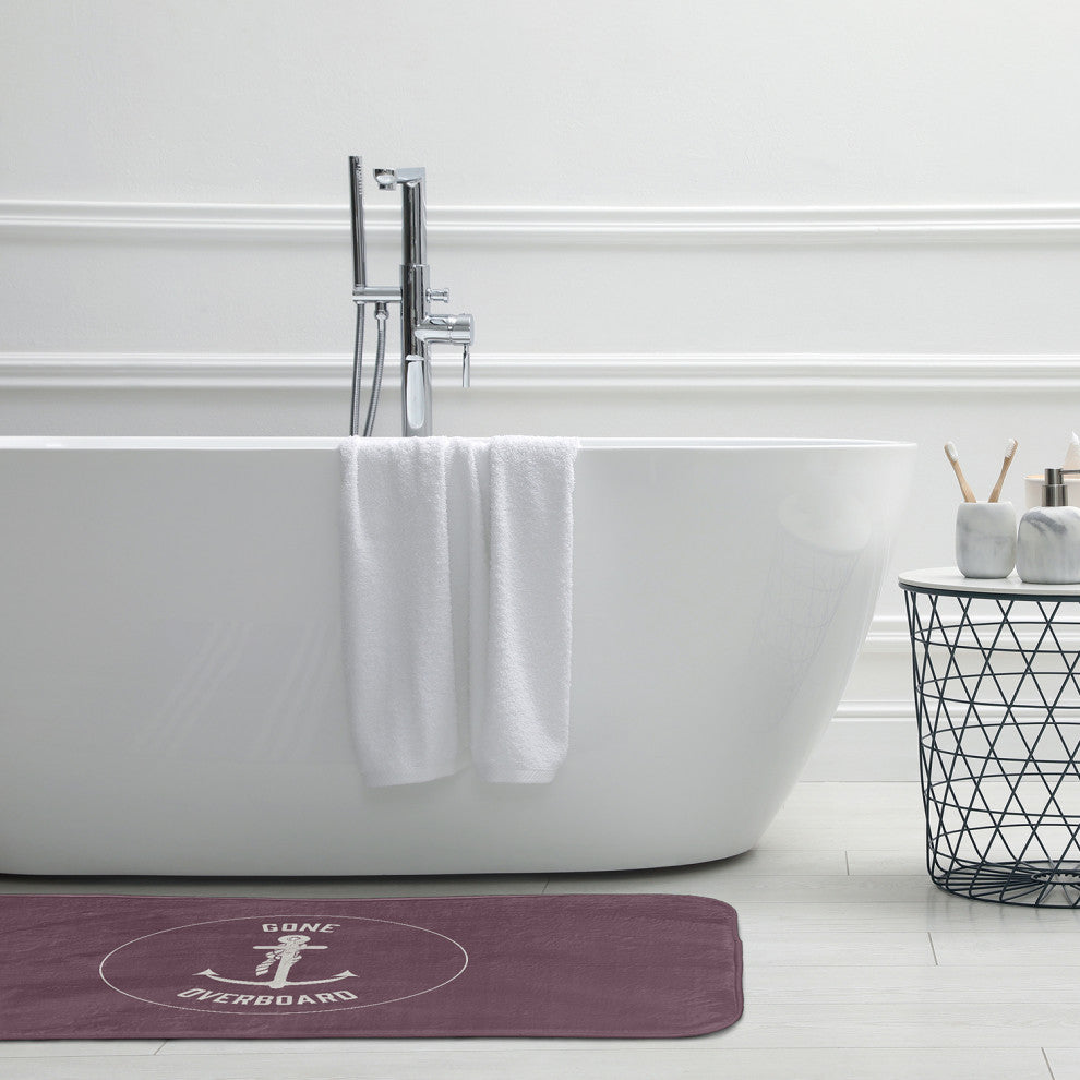 24" x 17" Gone Forever Overboard Bathmat, Dusty Purple