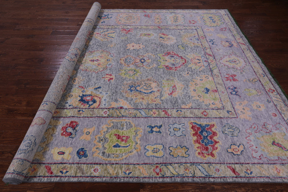 Hand Knotted Turkish Oushak Wool Rug 9' 1" X 12' 0" - Q16090