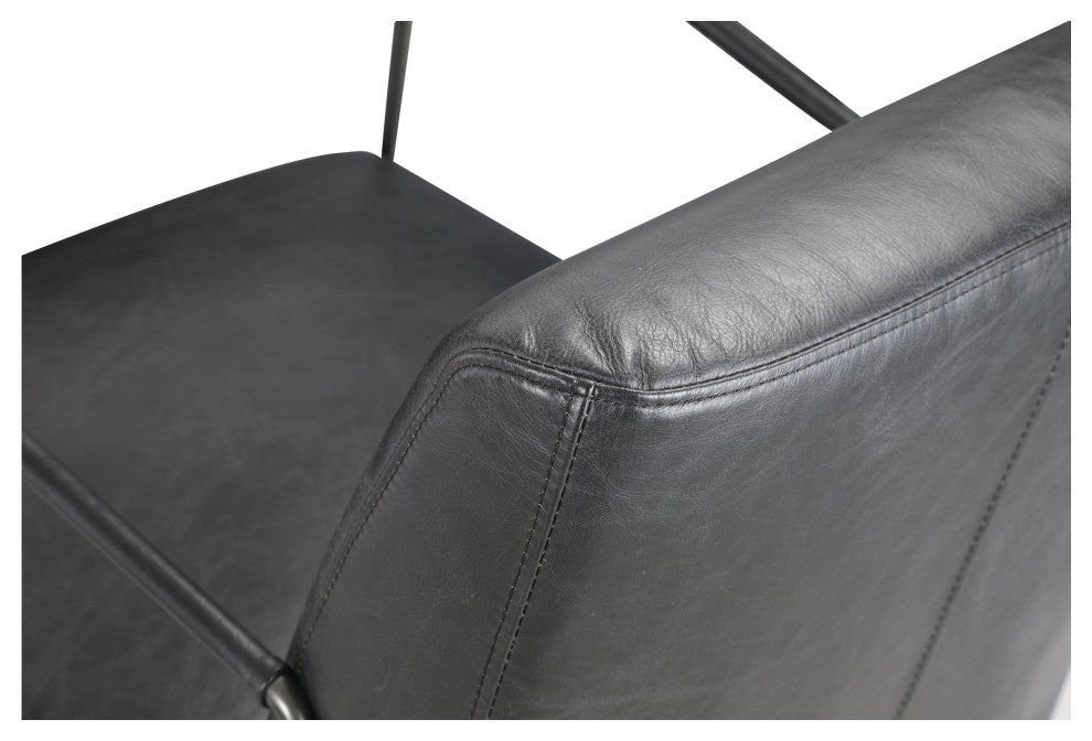 Dagwood Leather Arm Chair Onyx Black Leather