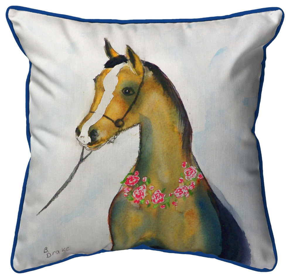 Horse & Garland Large Indoor/Outdoor Pillow 18x18