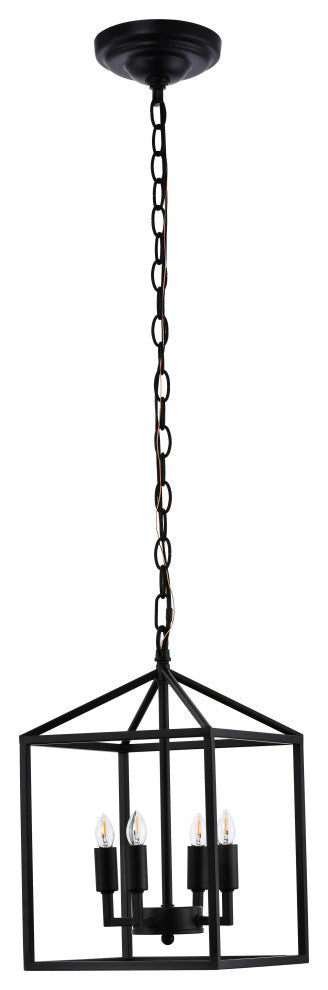 Lazzur Therain 4 Light 10" Matte Black Pendant