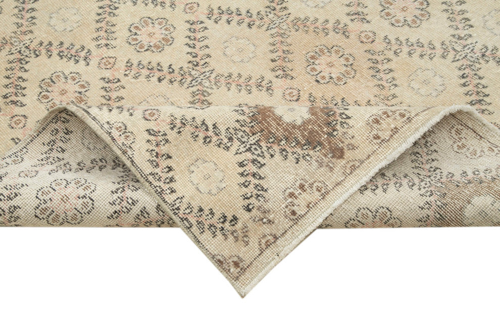 Rug N Carpet - Handmade Turkish 5' 6'' x 9' 11'' Low Pile  Vintage Rug