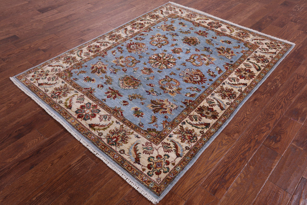 5' 0" X 6' 8" Persian Tabriz Hand Knotted Wool Rug Q10015