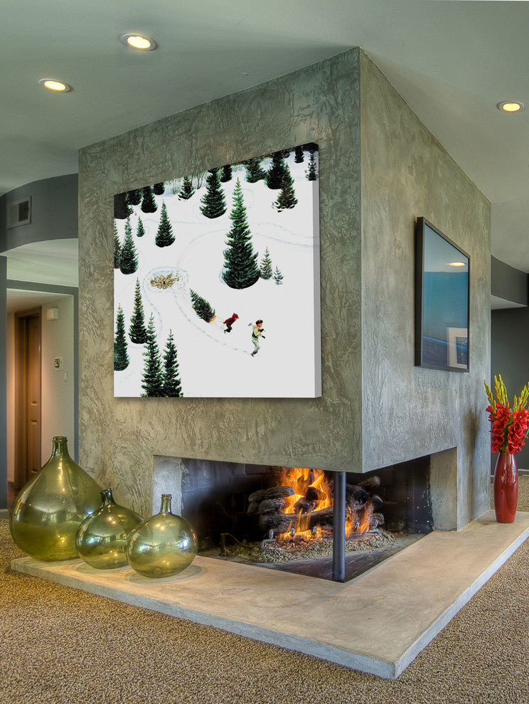 "Cutting Down the Tree" Painting Print on Canvas by John Clymer