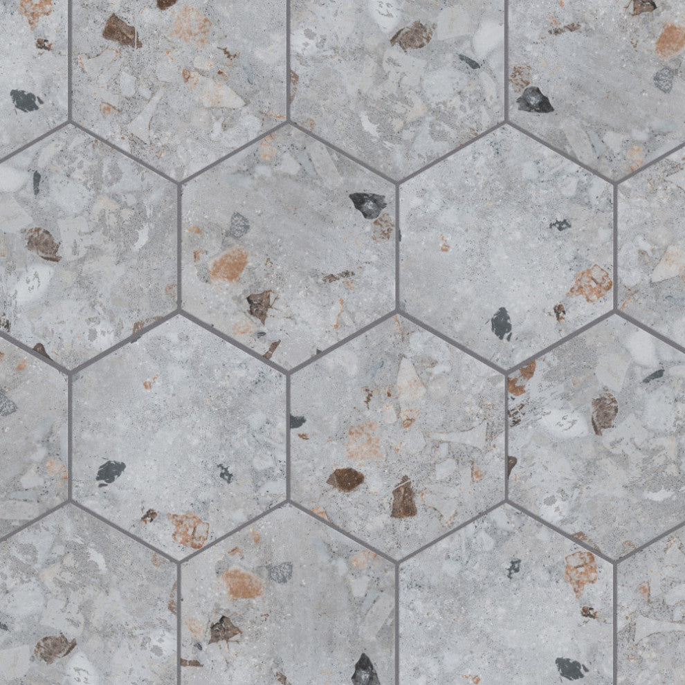 Recycle Hex River Multicolor Porcelain Floor and Wall Tile