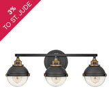 Hinkley 5173BK Three Light Vanity, Black