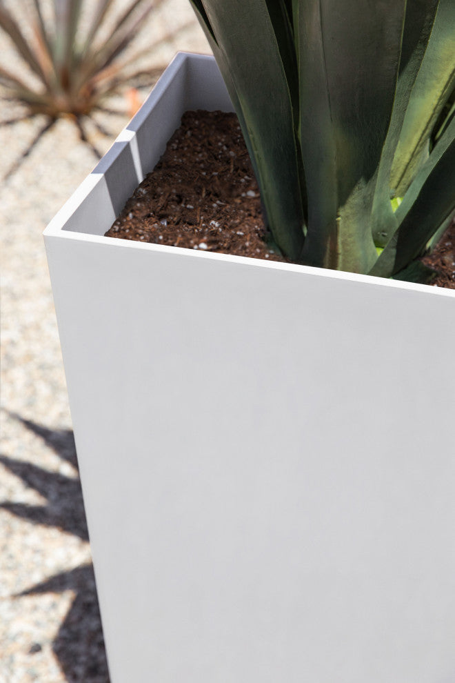Midland Tall Square Planter, White, 26'', 1 Pack