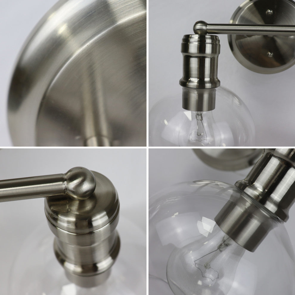 Oxa Transitional Brushed Nickel 2 Light Vanity Bath Light 14" Wide