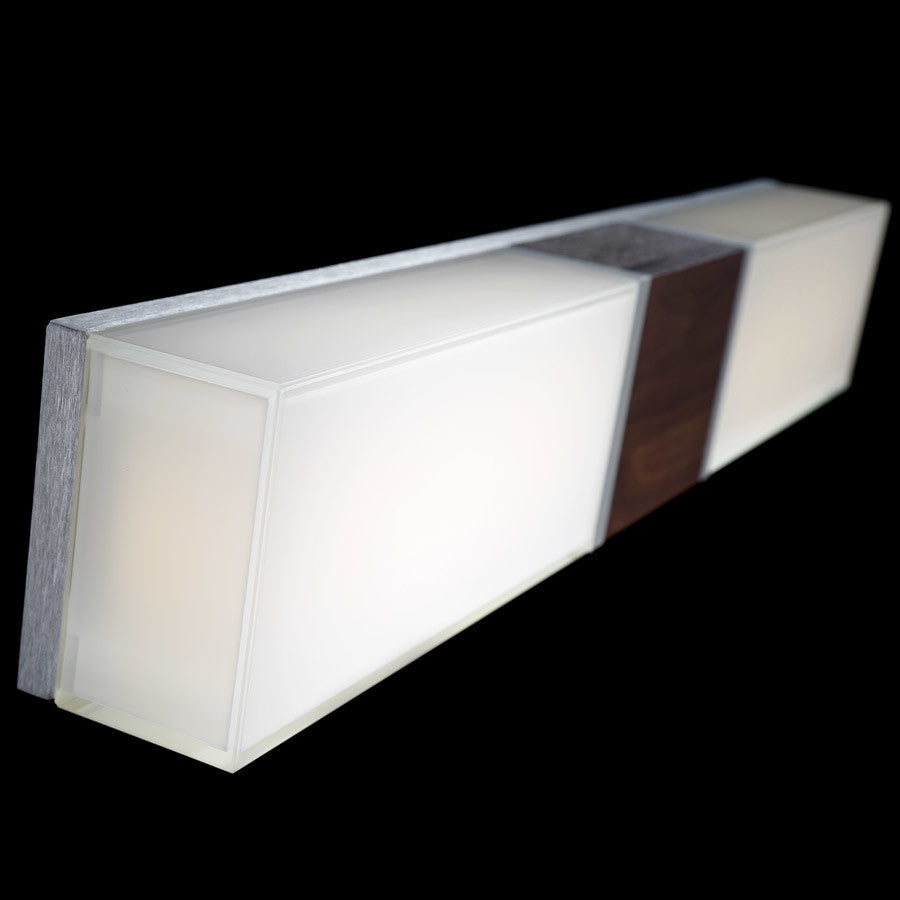 Vigo 27" LED Bathroom Vanity and Wall-Light 3000K, Dark Walnut