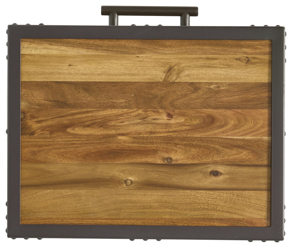 GDF Studio Glendora Solid Wood Single Drawer End Table Nightstand, Natural Stain