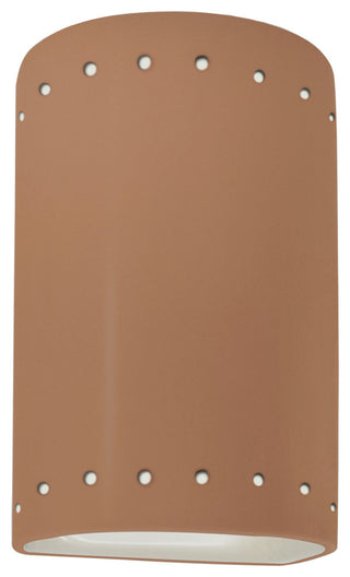 Ambiance Small Cylinder, Perfs Wall Sconce, Closed Top, Adobe, Standard