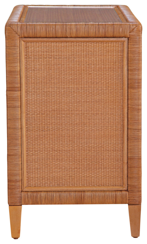 Naples Rattan Three-Drawer Chest, Honey