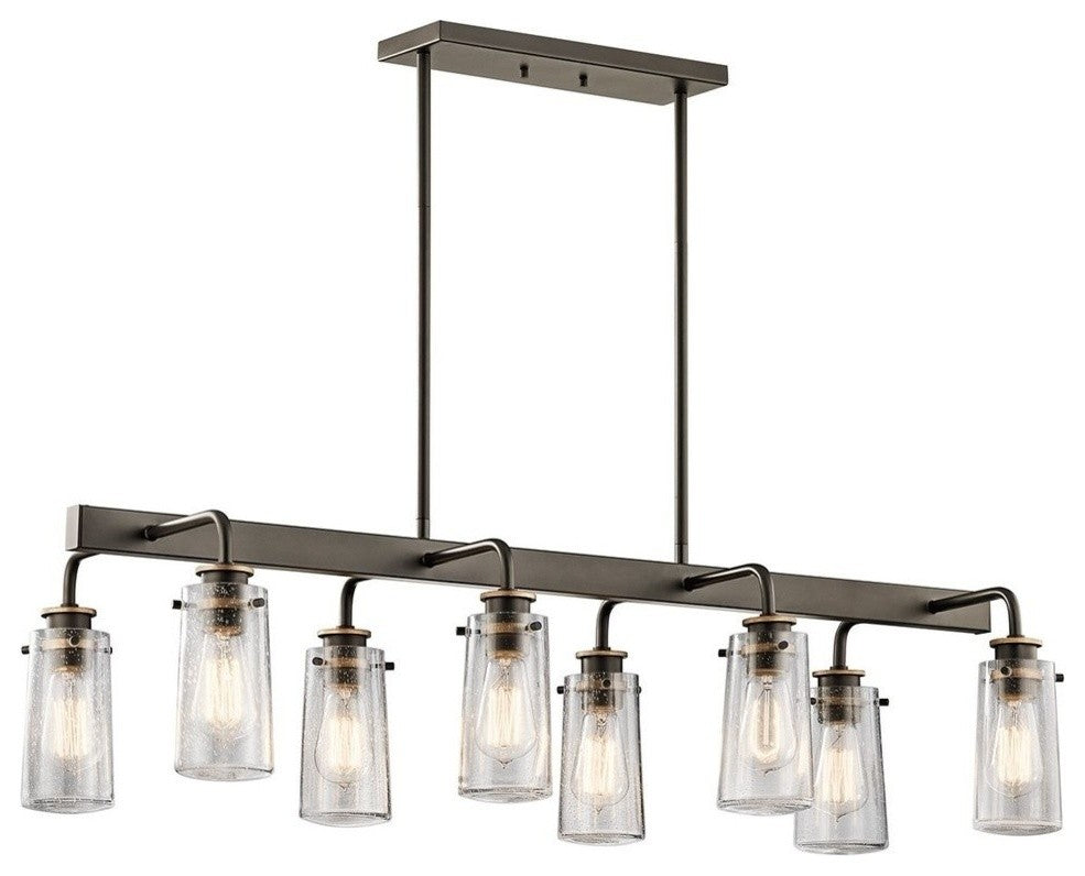 Linear Chandelier 8-Light, Olde Bronze
