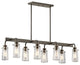 Linear Chandelier 8-Light, Olde Bronze