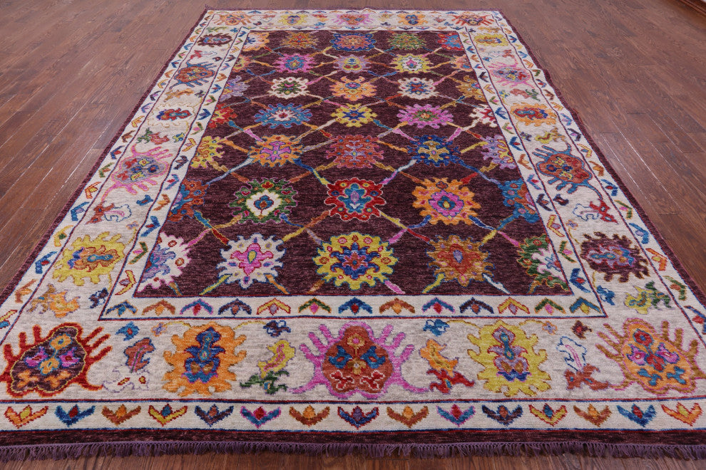 Turkish Oushak Hand-Knotted Wool Rug 9' 1" X 12' 3" - Q16074