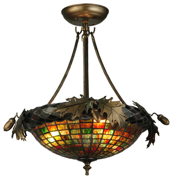 15.5W Greenbriar Oak Semi-Flushmount