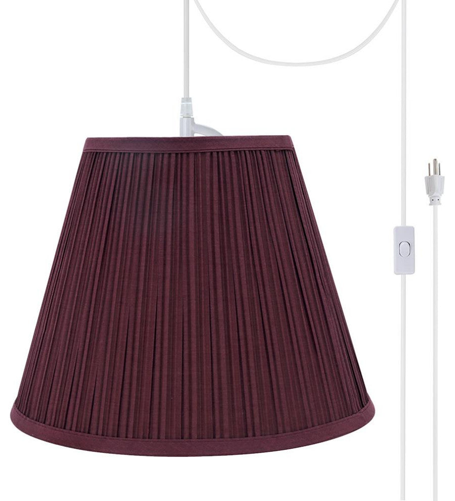 Aspen Creative 73052-21, 1-Light Plug-In Swag Light Conversion Kit, Burgundy