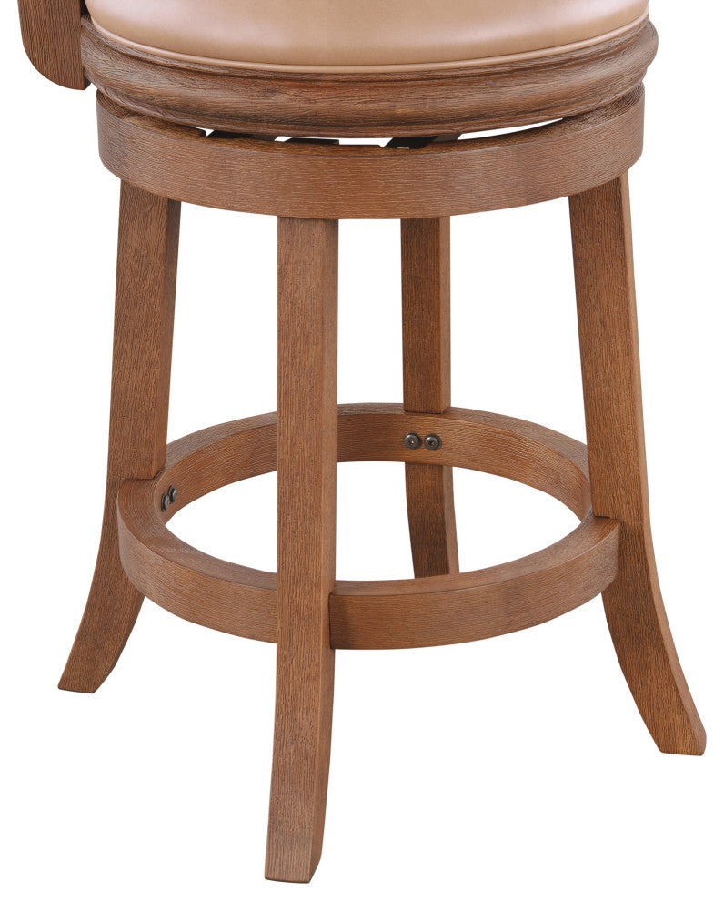 Augusta Swivel Counter Stool, Chestnut Wire-Brush