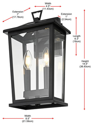 Home Living 8.5" Outdoor Wall Sconce, Black
