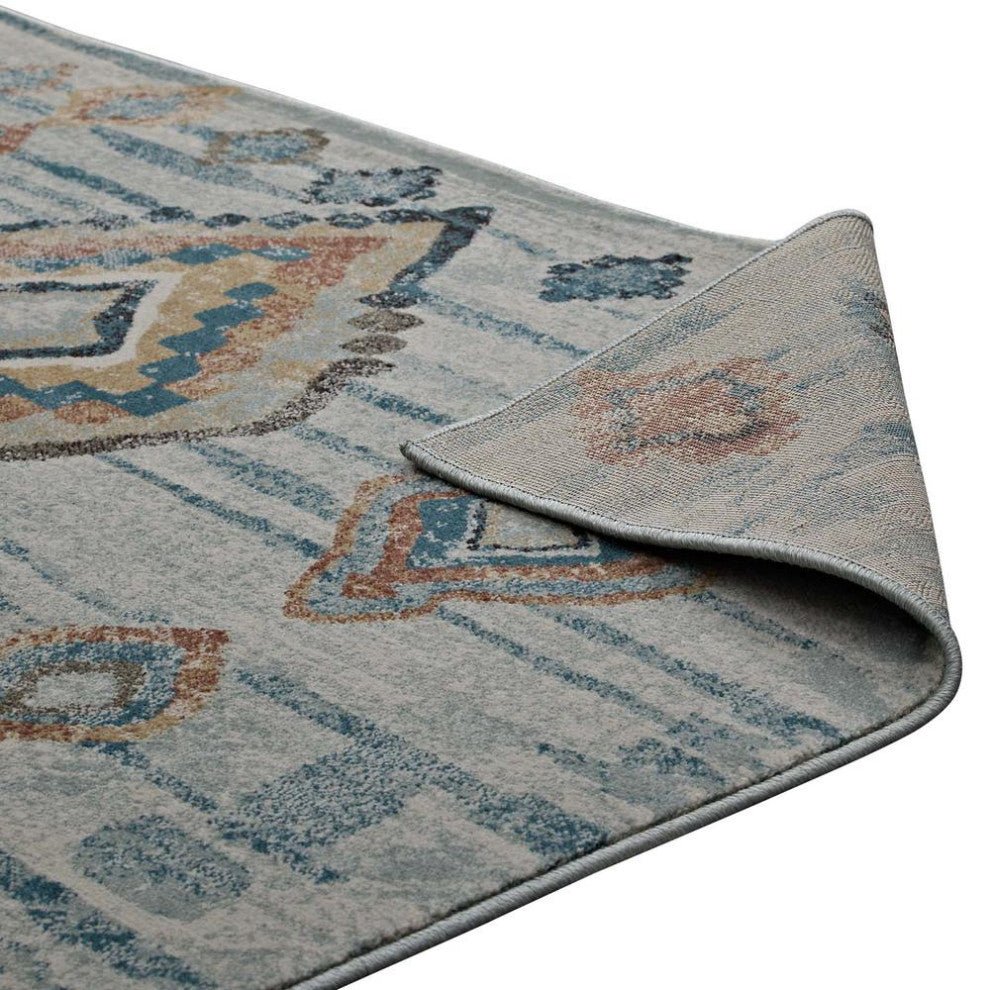 Modway Jenica Distressed Moroccan Tribal Abstract Diamond 8'x10' Area Rug