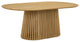 Pasadena Apache 5-Piece Oval Dining Set, Natural Black Oak Finish Faux Leather