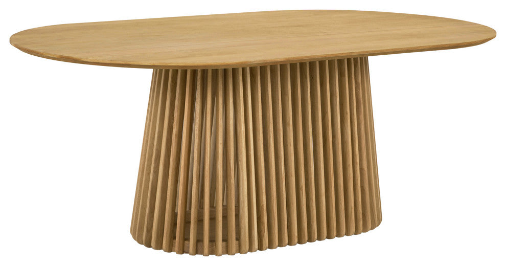 Pasadena Apache 5-Piece Oval Dining Set, Natural Black Oak Finish Faux Leather