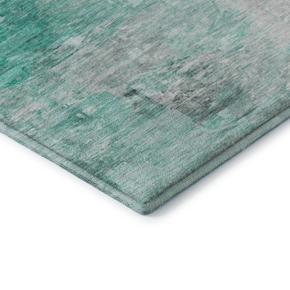 Premium Machine Washable Mayfield AMF595 Teal 2'3" x 7'6" Runner Rug