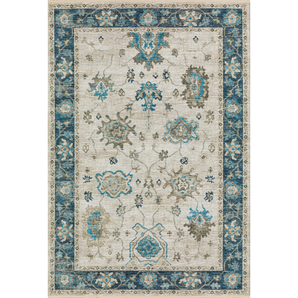 Indoor/Outdoor Marbella MB6 Flax Machine Washable 10' x 14' Rug