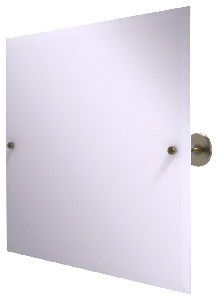 Shadwell Frameless Landscape Beveled Edge Tilt Mirror, Antique Brass