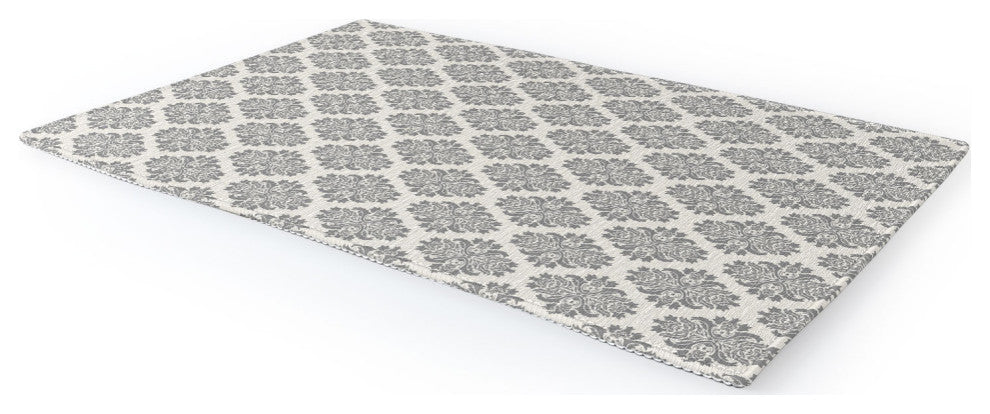 Avenie Neutral Damask Flourish Area Rug