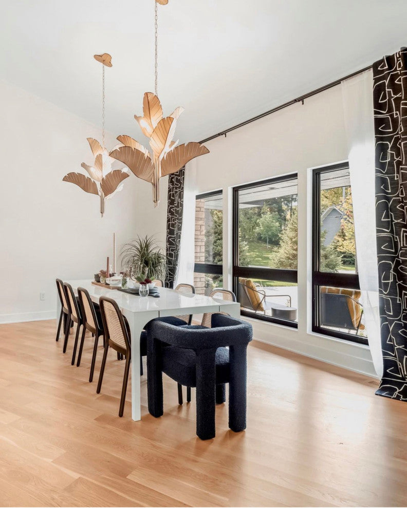 Banana Leaf 9-Lt Chandelier - Gold