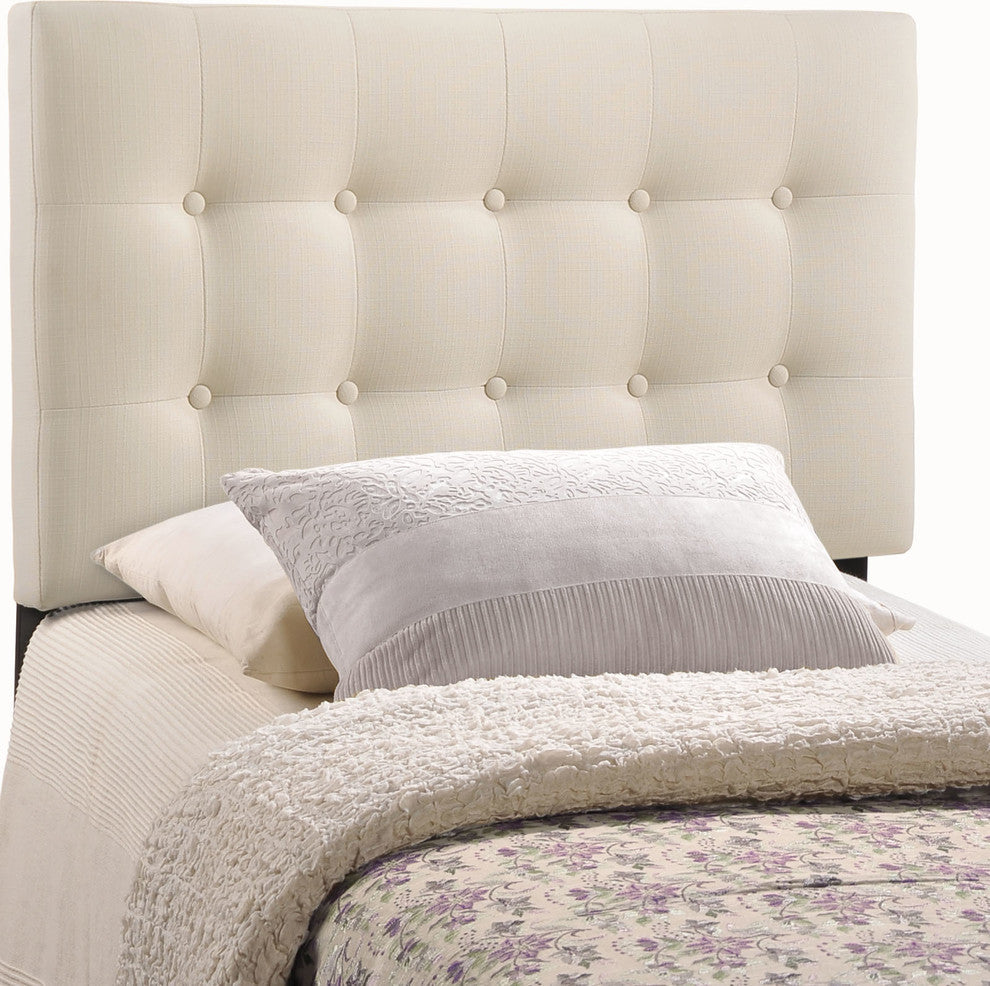 Emily Twin Upholstered Headboard, Ivory