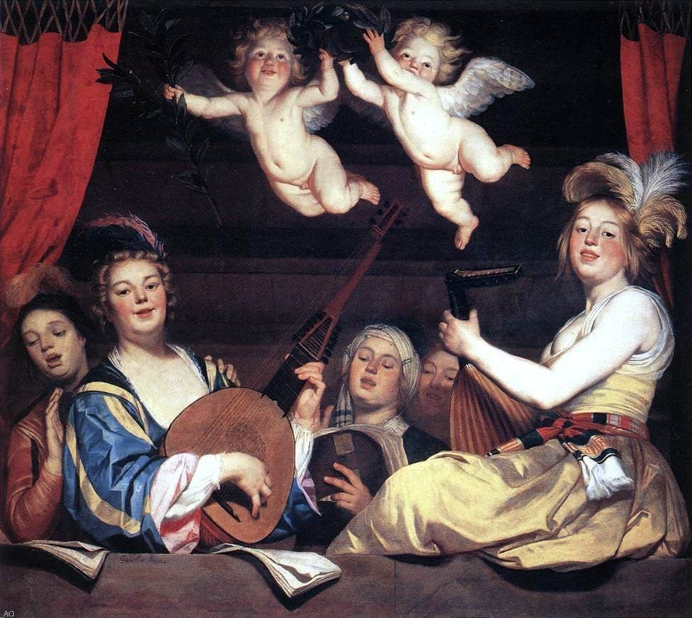 Gerrit Van Honthorst Concert on a Balcony Wall Decal