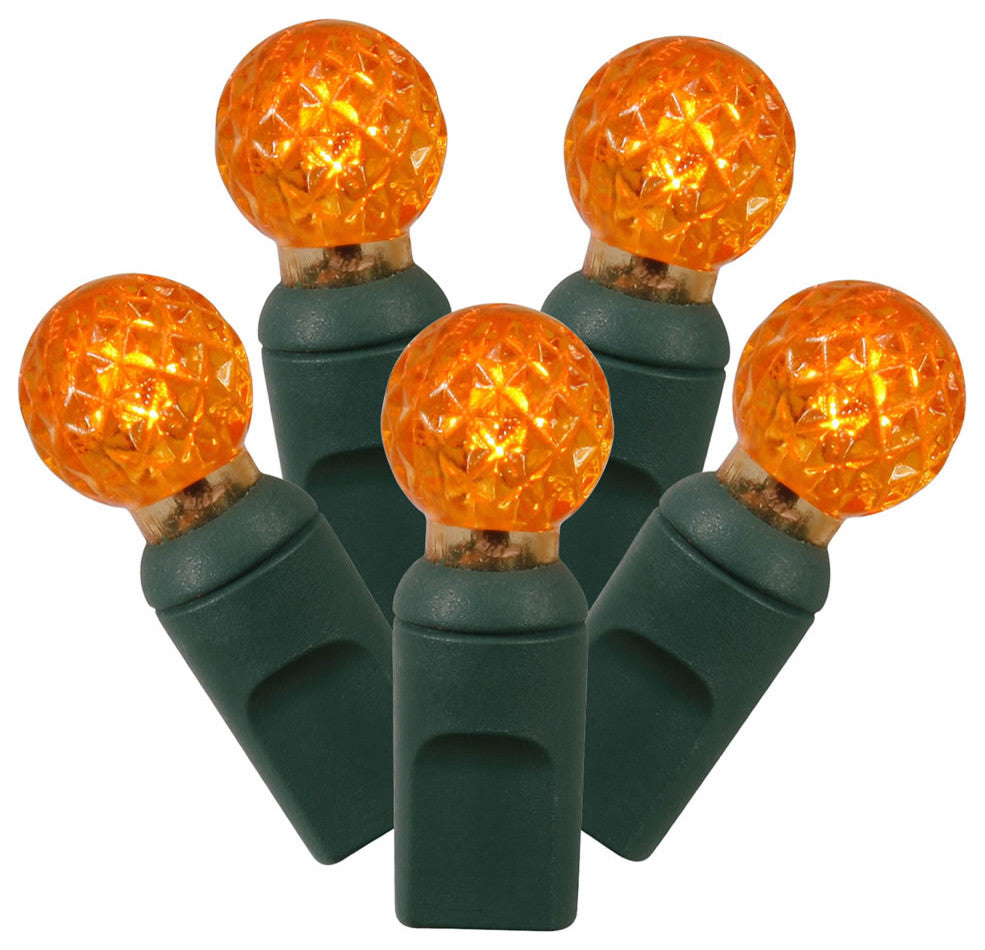 Vickerman X6G9508 Orange G12 Led Light On Green Wire, Christmas Light Strand