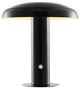 Suillius 11" Rechargeable/Cordless Iron Integrated Mushroom Table Lamp, Black