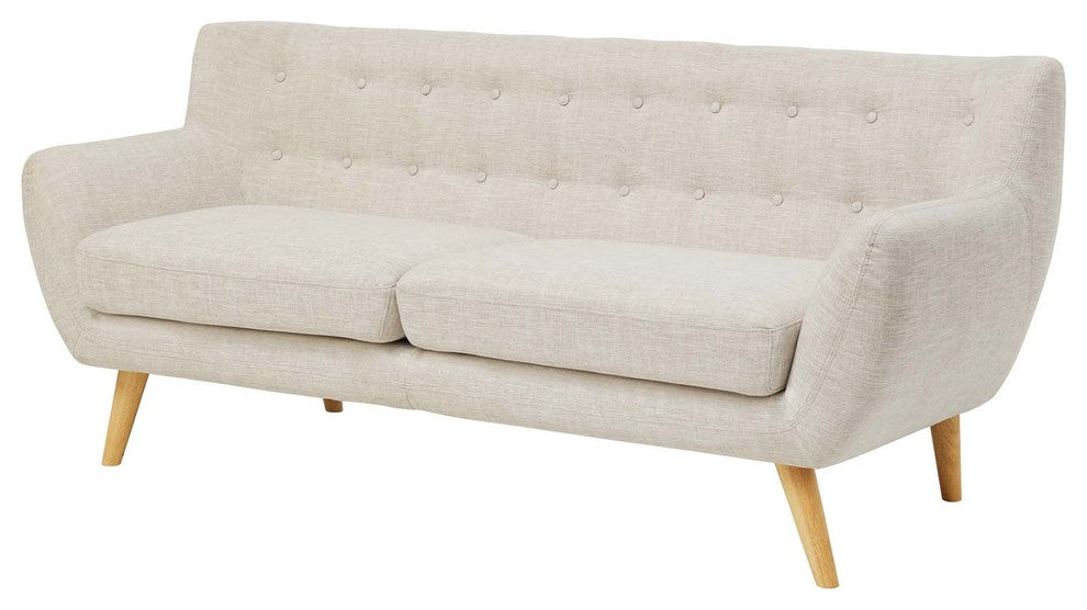 Modern Contemporary Urban Living Loveseat and Sofa Set, Beige