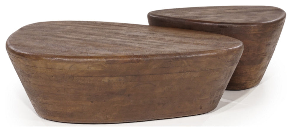 Wooden Free-Form Coffee Table L, Eleonora Mila, Brown