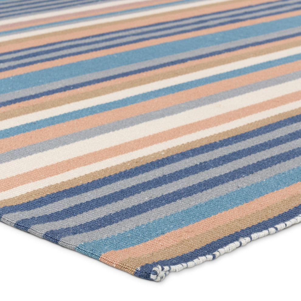 Vibe by Jaipur Living Sergio Handmade Striped Blue/Cream Area Rug 5'X8'