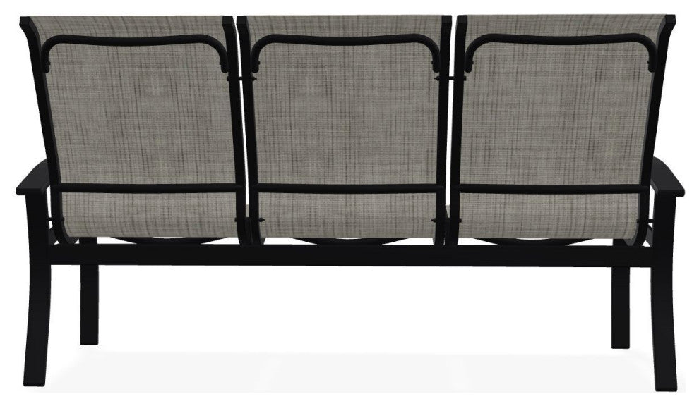Belle Isle Sling 3-Seat Outdoor Sofa, Smoke/Black