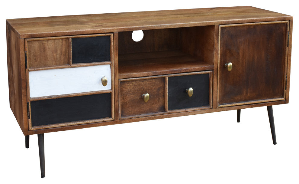 Inca Mango Wood Media Center With 2 Doors and 1 Drawer
