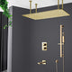 Carpi 20*40" Digital LED Brushed Gold Rainfall Shower System and Handheld Shower