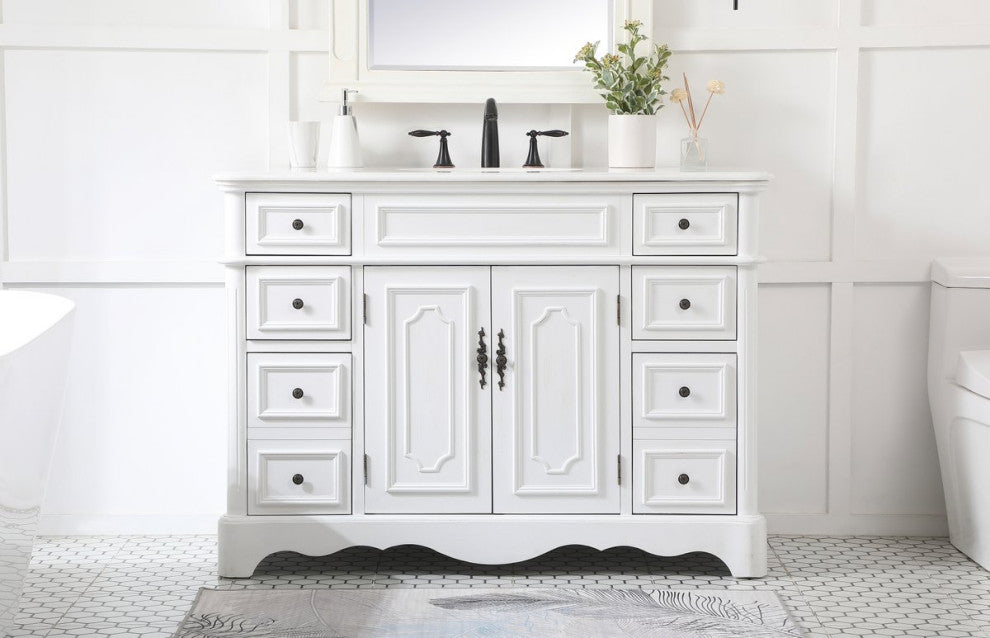 Elegant VF30448AW 48"Single Bathroom Vanity, Antique White