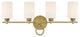 Savoy House Woodbury 8-530-4-322 Four Light Bath Bar, Warm Brass