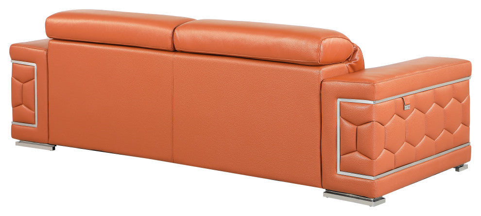 Rome Contemporary Genuine Italian Leather Sofa Camel