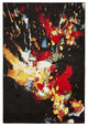 8" x 9" Black Abstract Explosion Area Rug