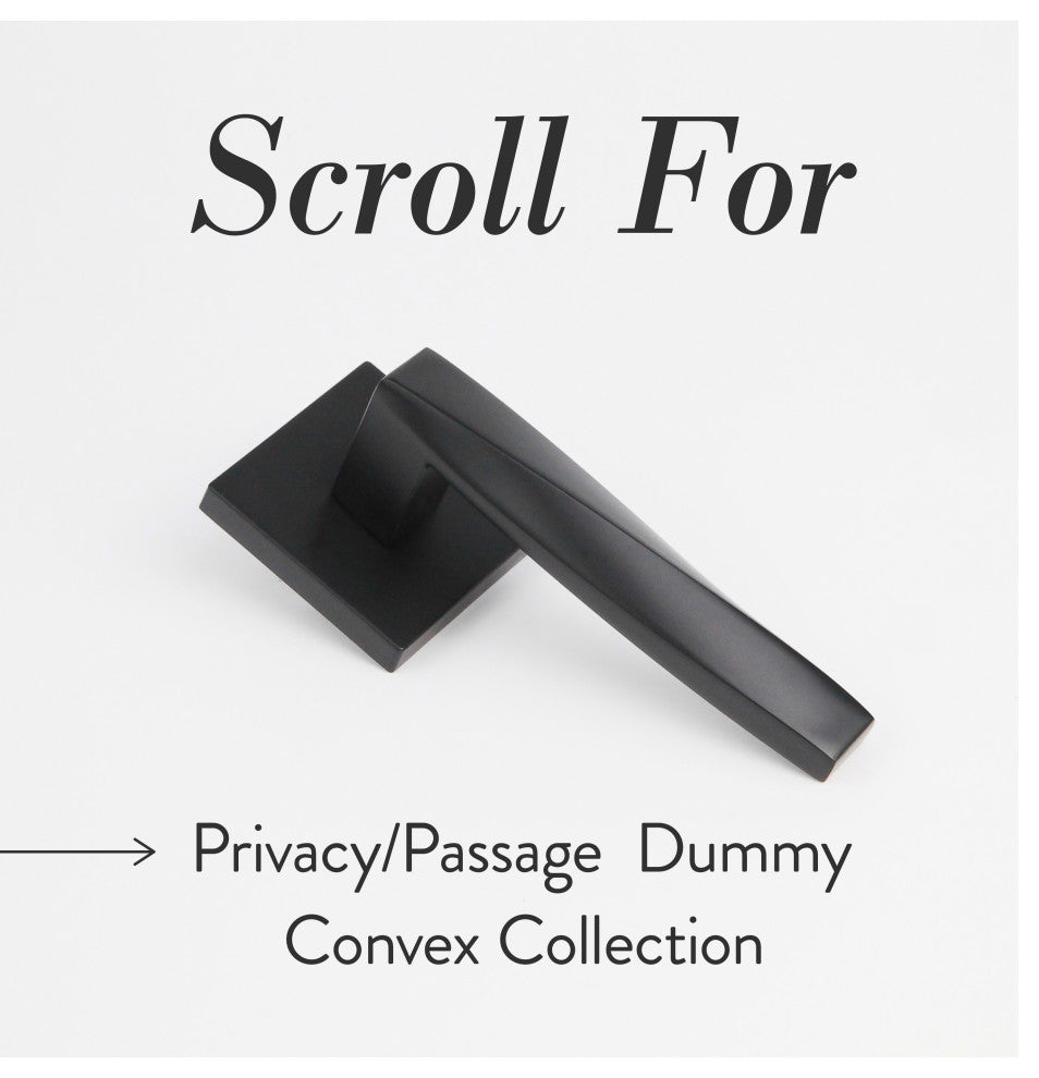 Modern Heavy Duty Designer Interior Door Lever - Convex Collection, Matte Black, Passage Right Hand