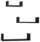 Danya B. Laminated Floating "U" Shelves (Set of 3), Black