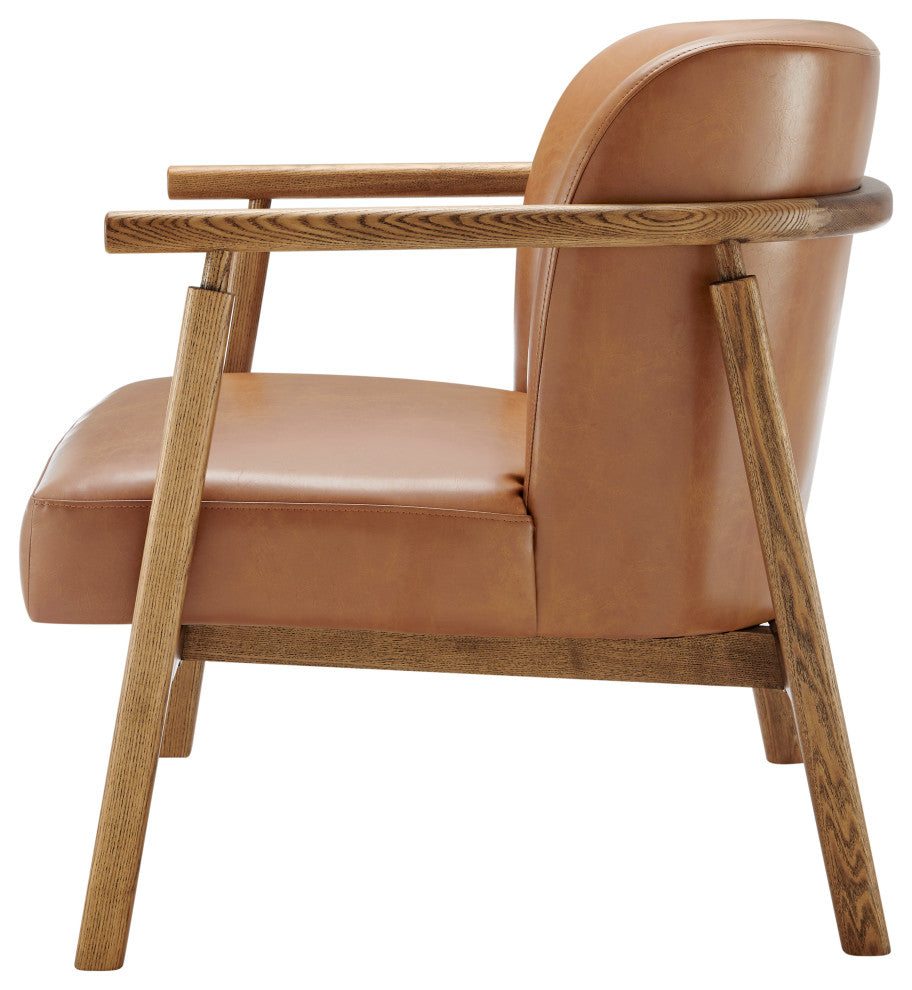 Reiner Accent Arm Chair, Borneo Chocolate, Pu