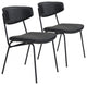 Set of Two Modern Minimalist Vintage Look Black Dining Chairs
