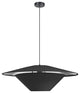 Poseidon Incandescent Pendant, Matte Black with Black / Silver Shade